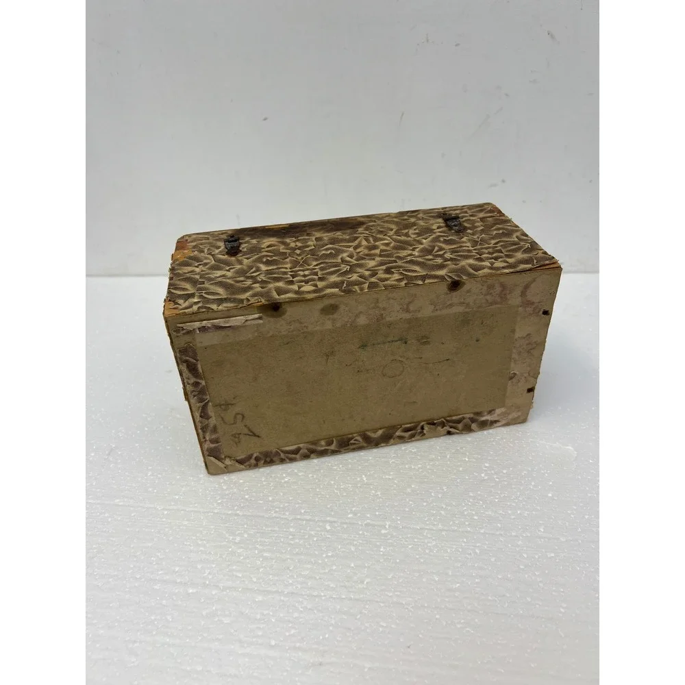 Wood Dollhouse Steamer Trunk Miniature Antique Storage Box Chest SALESMAN SAMPLE